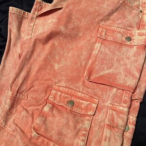 Fashion Nova Women Coral Cargo Pants